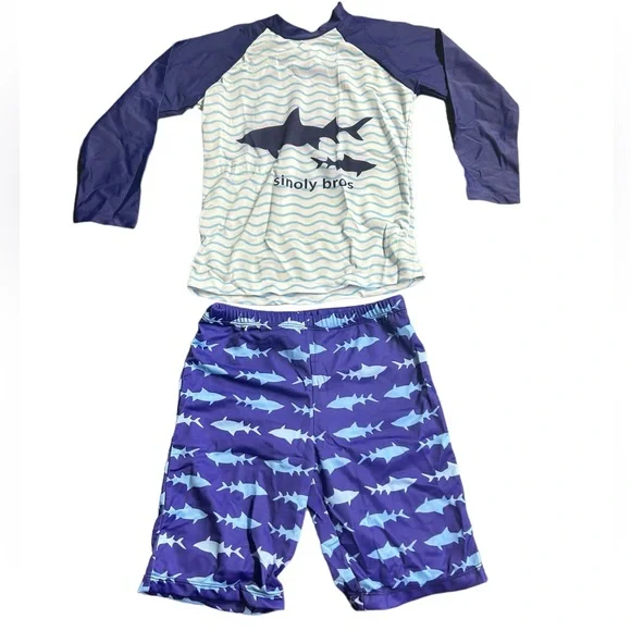 SINOLY boys long sleeve sun protection beach rashguard swimwear swimsuit NWT - Picture 1 of 4